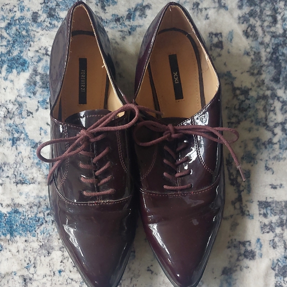 Forever 21 Dark Brown Patent Loafers